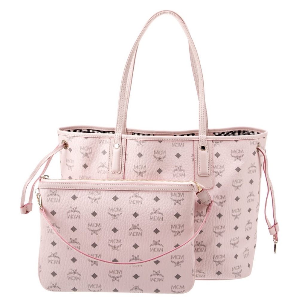 Mcm tote with interior zip pouch